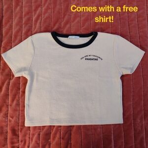 Zara Cropped Rib Knit Baby Tee